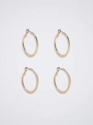 Set Of Golden Hoop Earrings image number 1.0