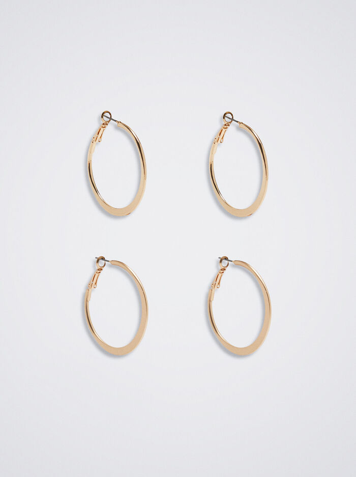Set Of Golden Hoop Earrings