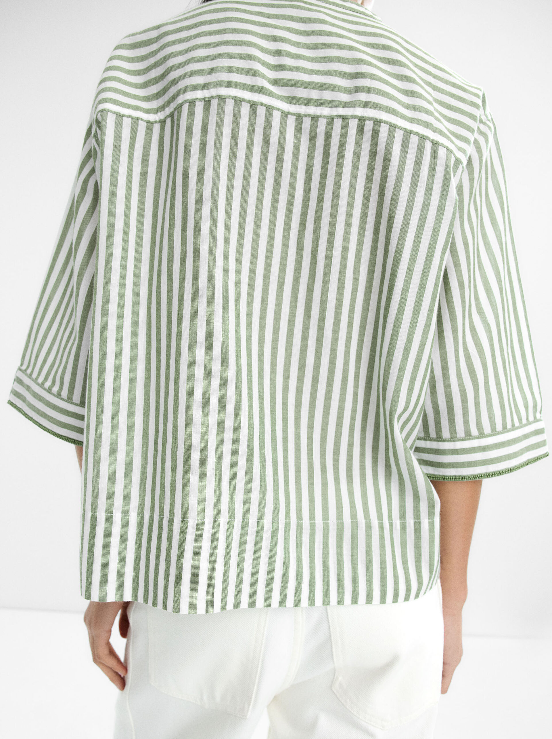 100% cotton striped shirt image number 3.0
