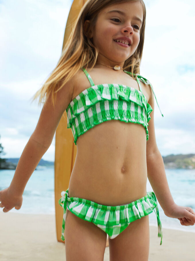 Bikini A Quadretti Vichy, Verde, hi-res