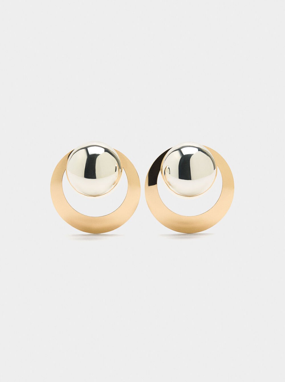 Hoop and sphere earjacket earrings