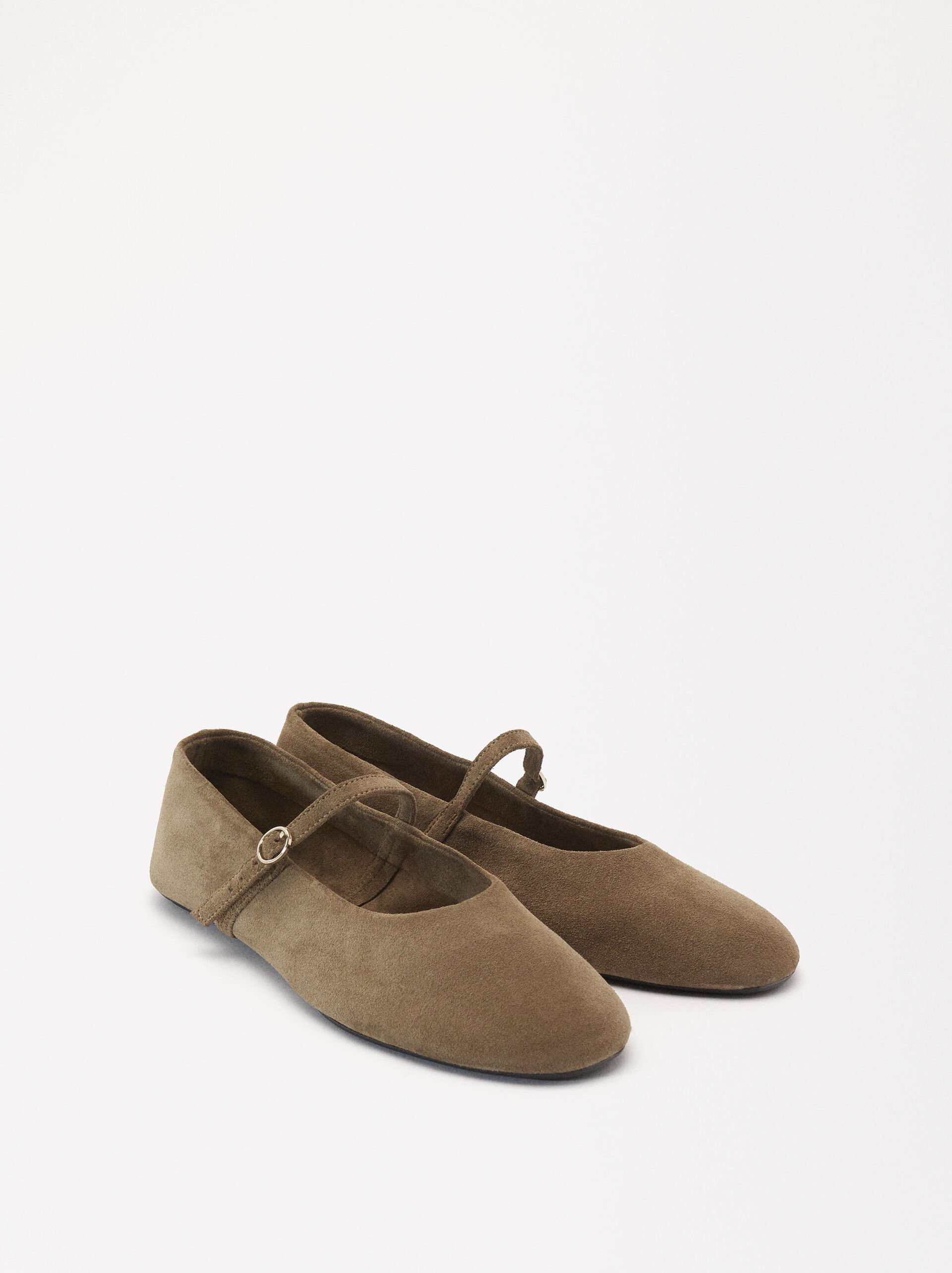 Suede Leather Ballerinas image number 3.0