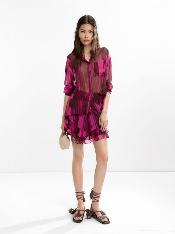 Printed skirt with ruffles
