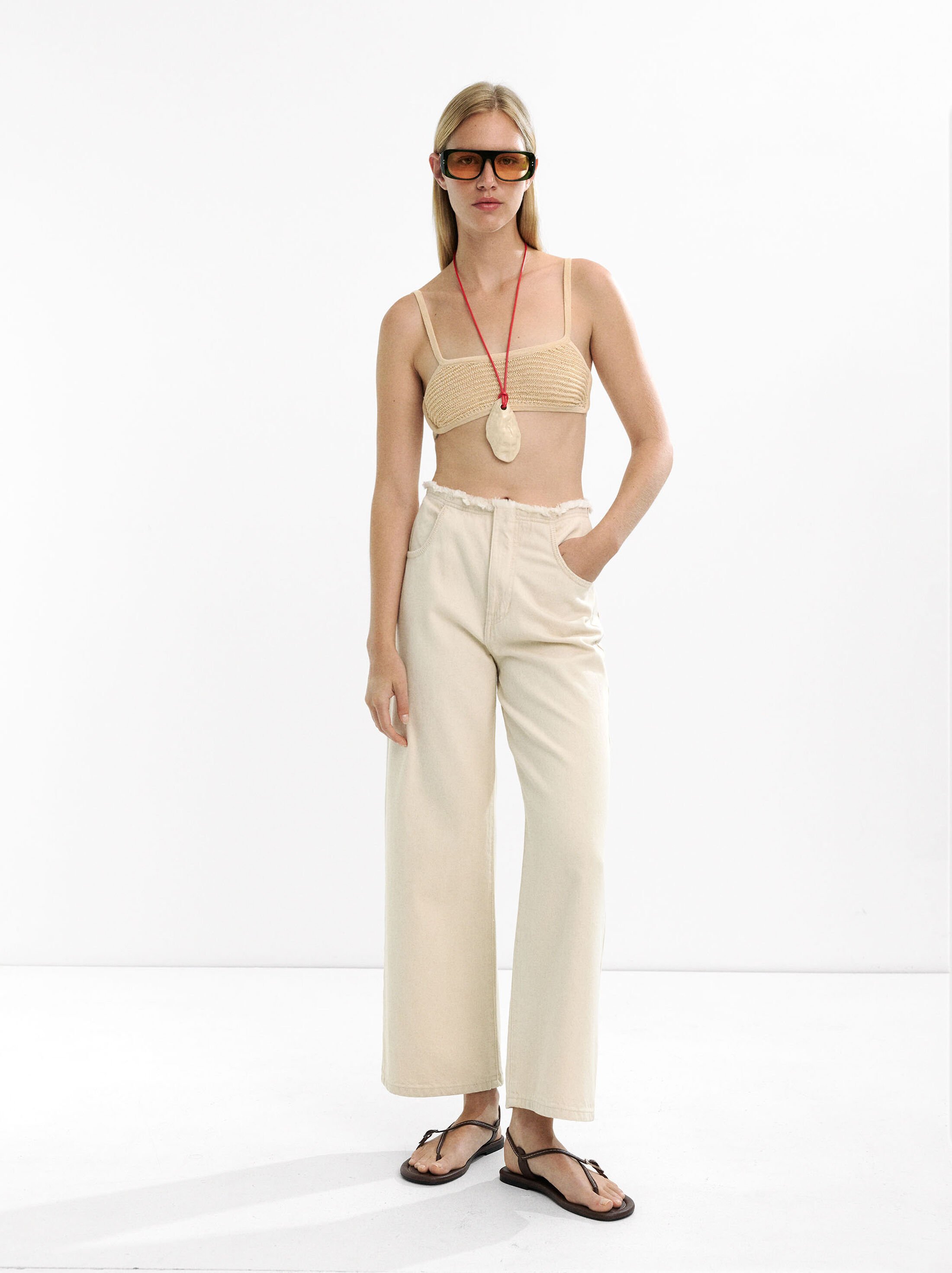 100% cotton denim trousers image number 0.0