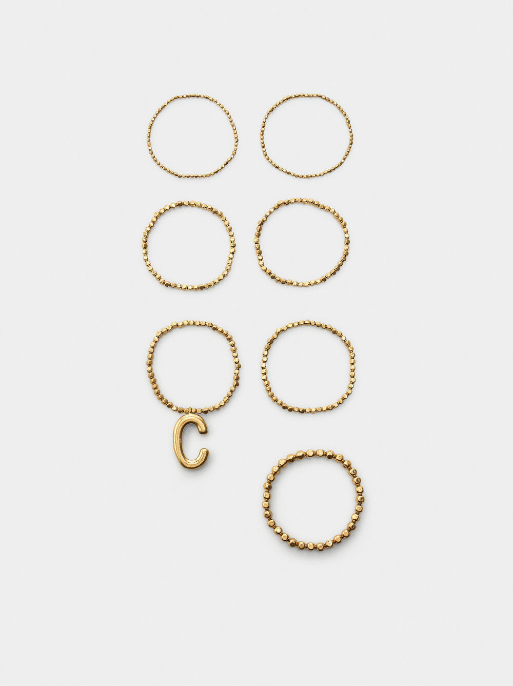 Set of golden elastic bracelets