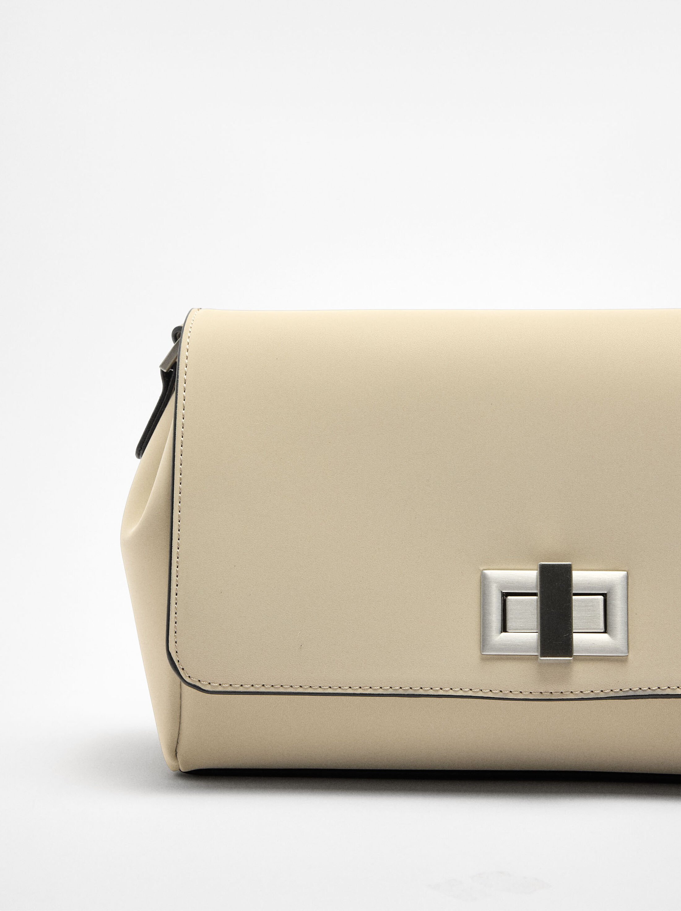 Crossbody bag with soft texture and flap image number 1.0