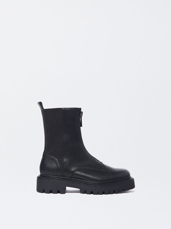Boots With Track Soles, Black, hi-res