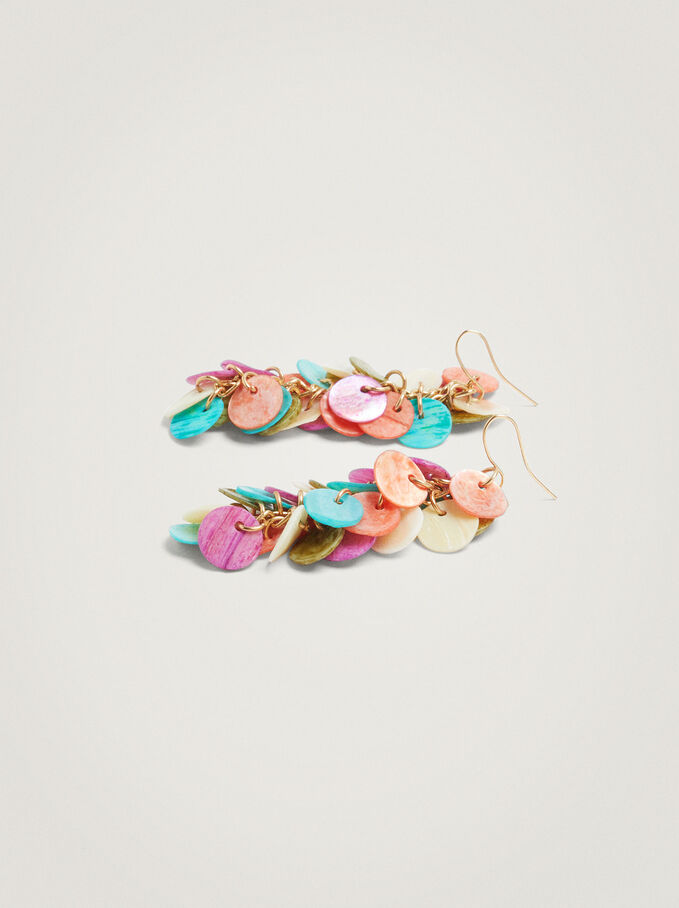 Shell Earrings, Multicolor, hi-res