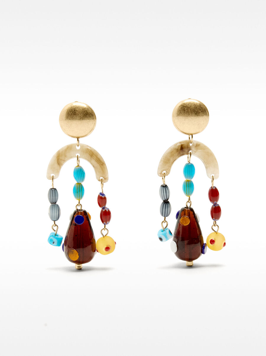 Boucles d'oreilles longues avec verre