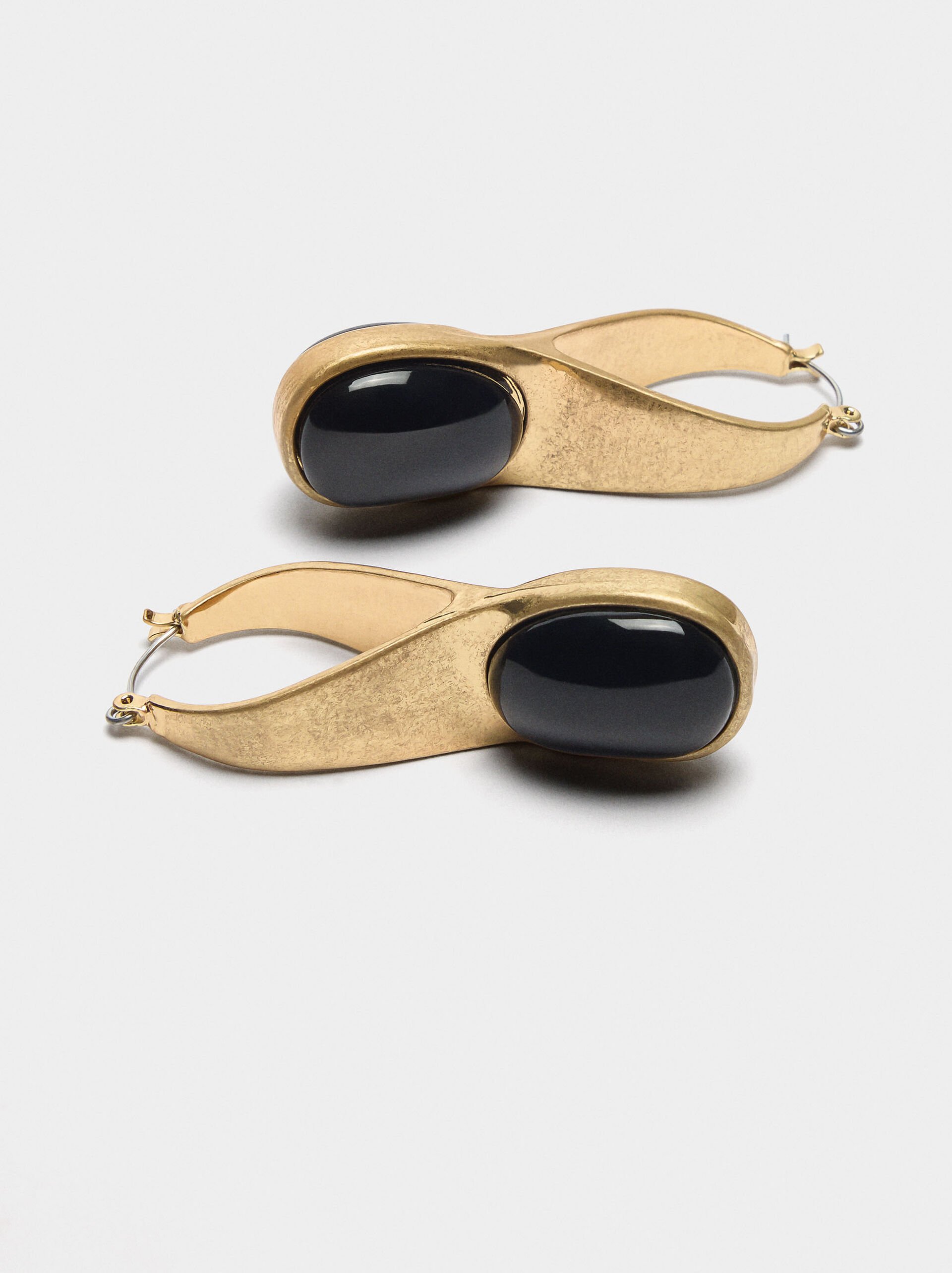 Hoop earrings with resin pendant image number 2.0