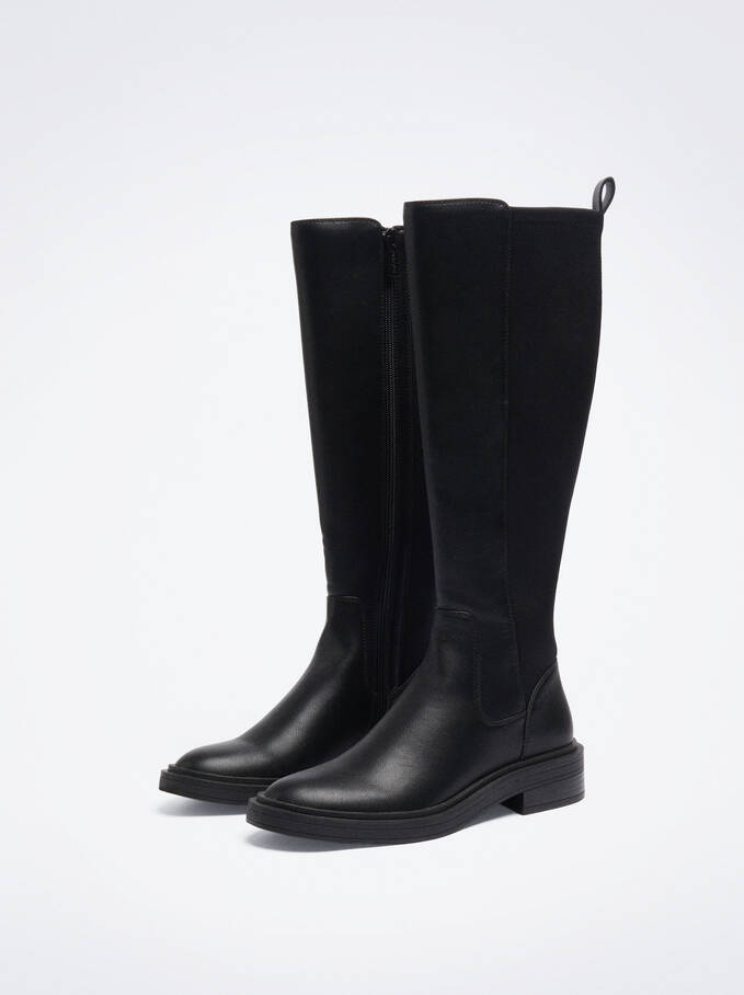 High Neoprene Boots, Black, hi-res