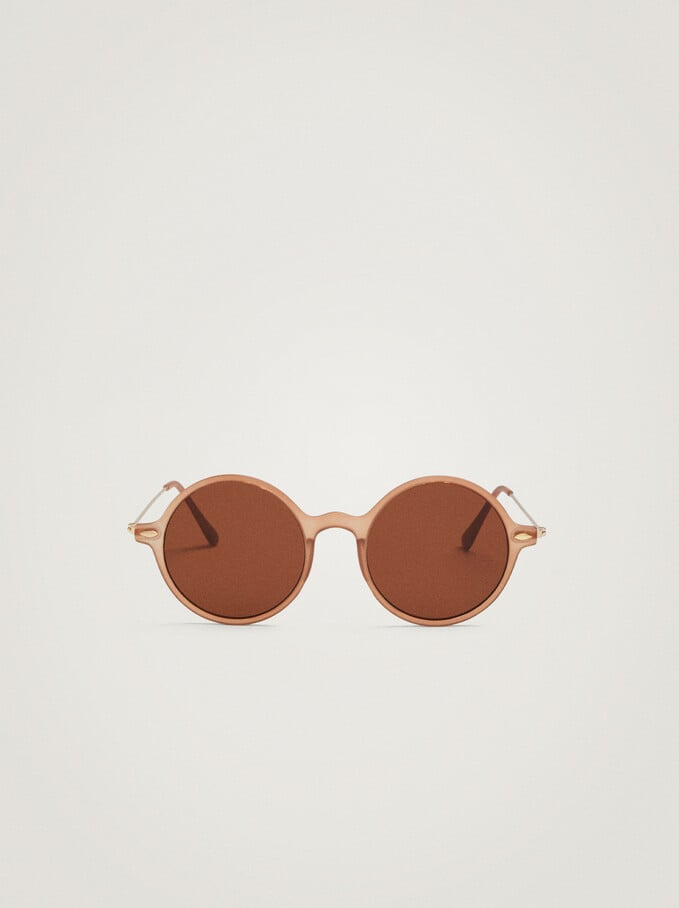 Round Sunglasses, Pink, hi-res