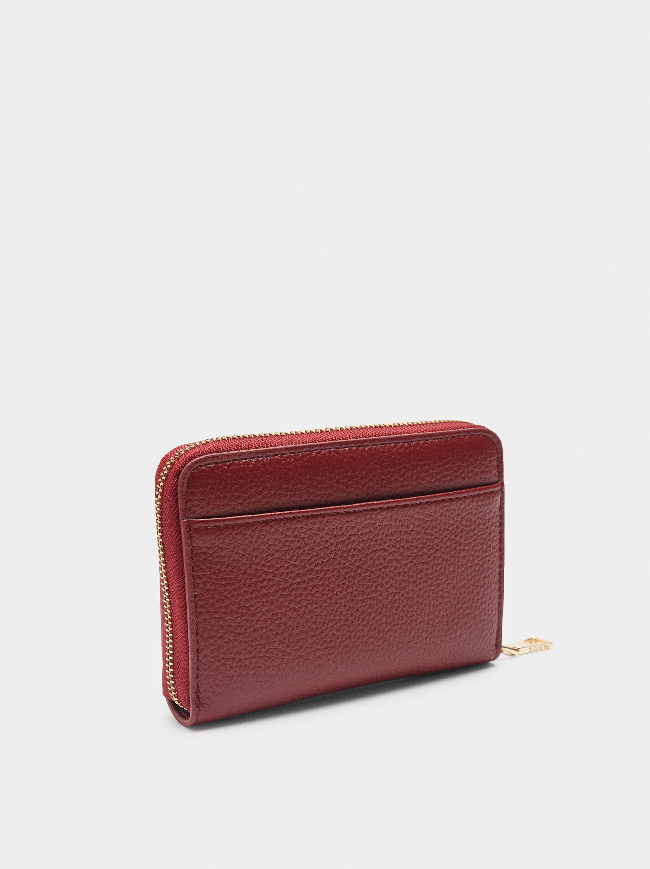 Wallet with texture and zipper closure S image number 2.0