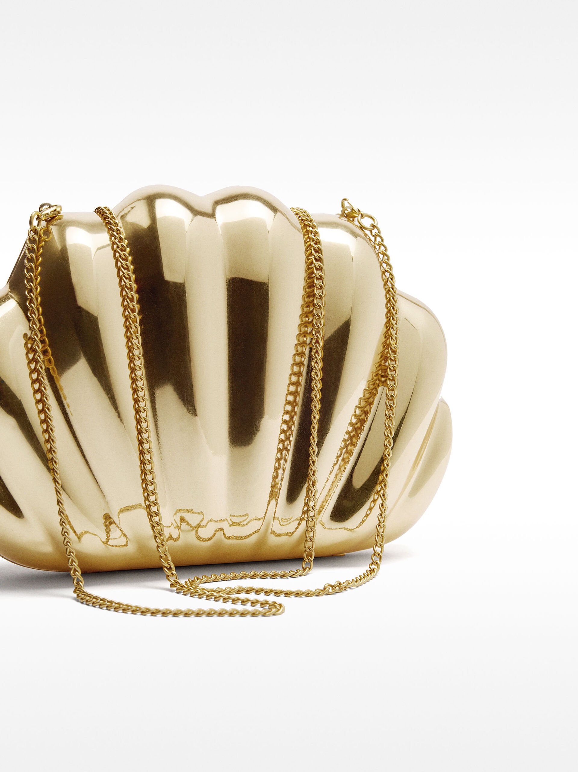 Metallic oyster party clutch image number 1.0