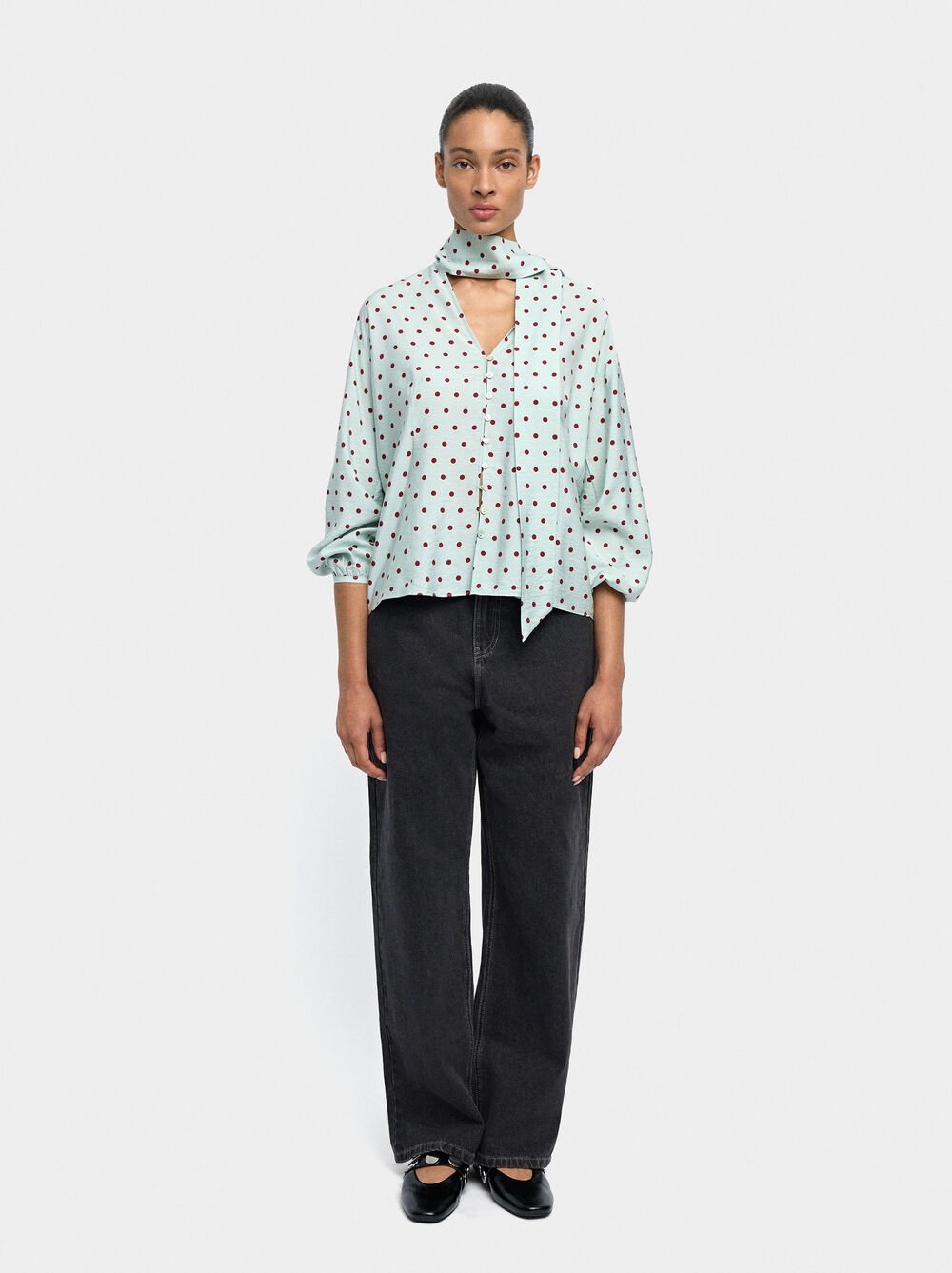 Camisa de estampado de lunares