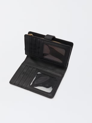 Perforated Wallet, Black, hi-res