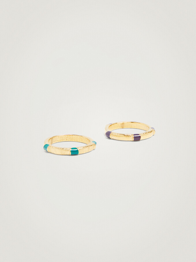Set Of Steel Rings, Multicolor, hi-res
