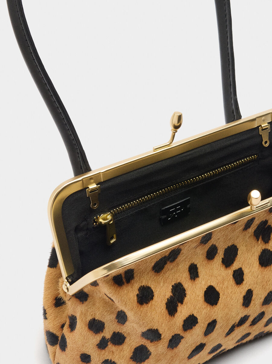 Party bag in animal printed leather