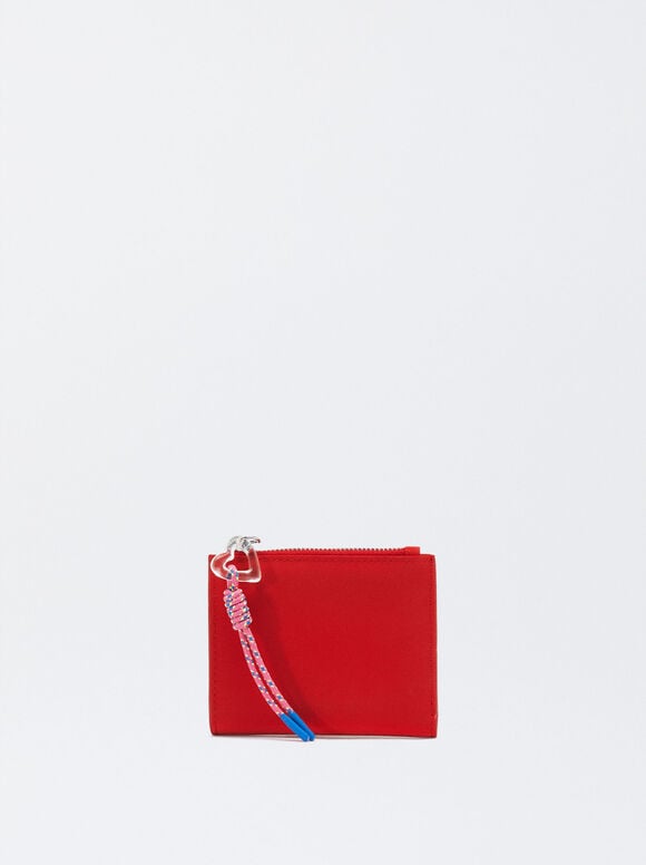 Nylon-Effect Wallet, Red, hi-res
