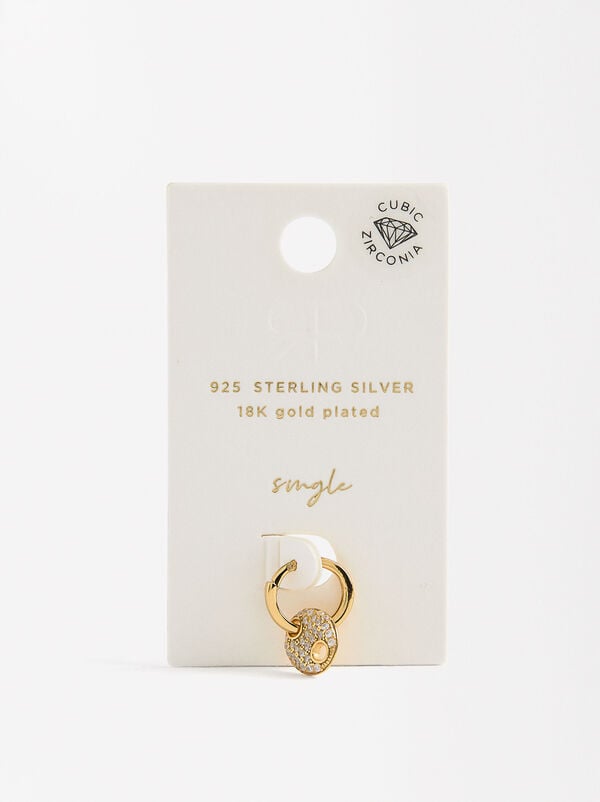 Single hoop with zirconias - 925 sterling silver