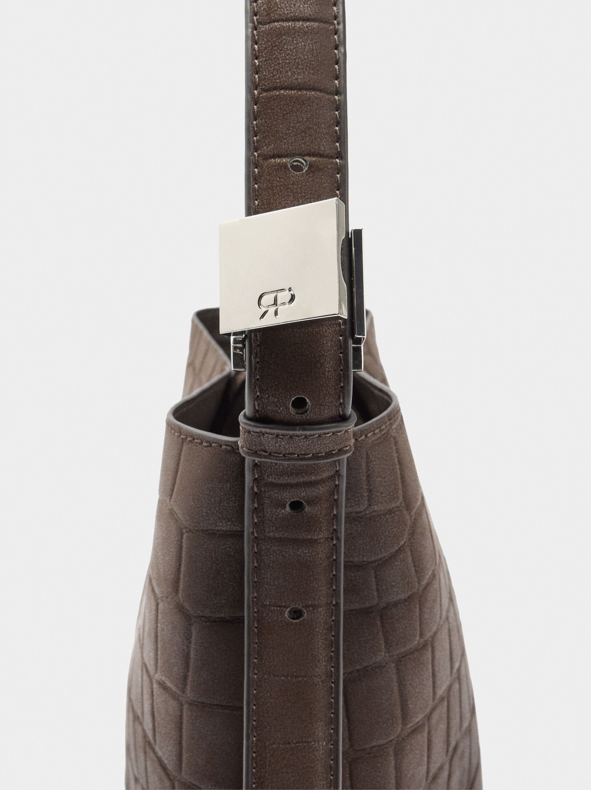 Shoulder bag with animal embossing image number 2.0