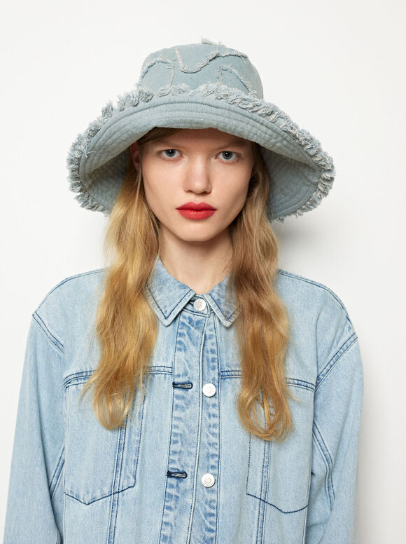 Online Exclusive - Bucket Hat With Hearts, Blue, hi-res