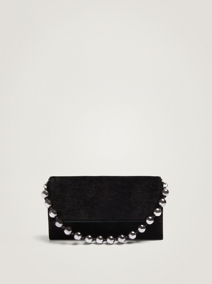 Party Handbag With Double Strap, Black, hi-res