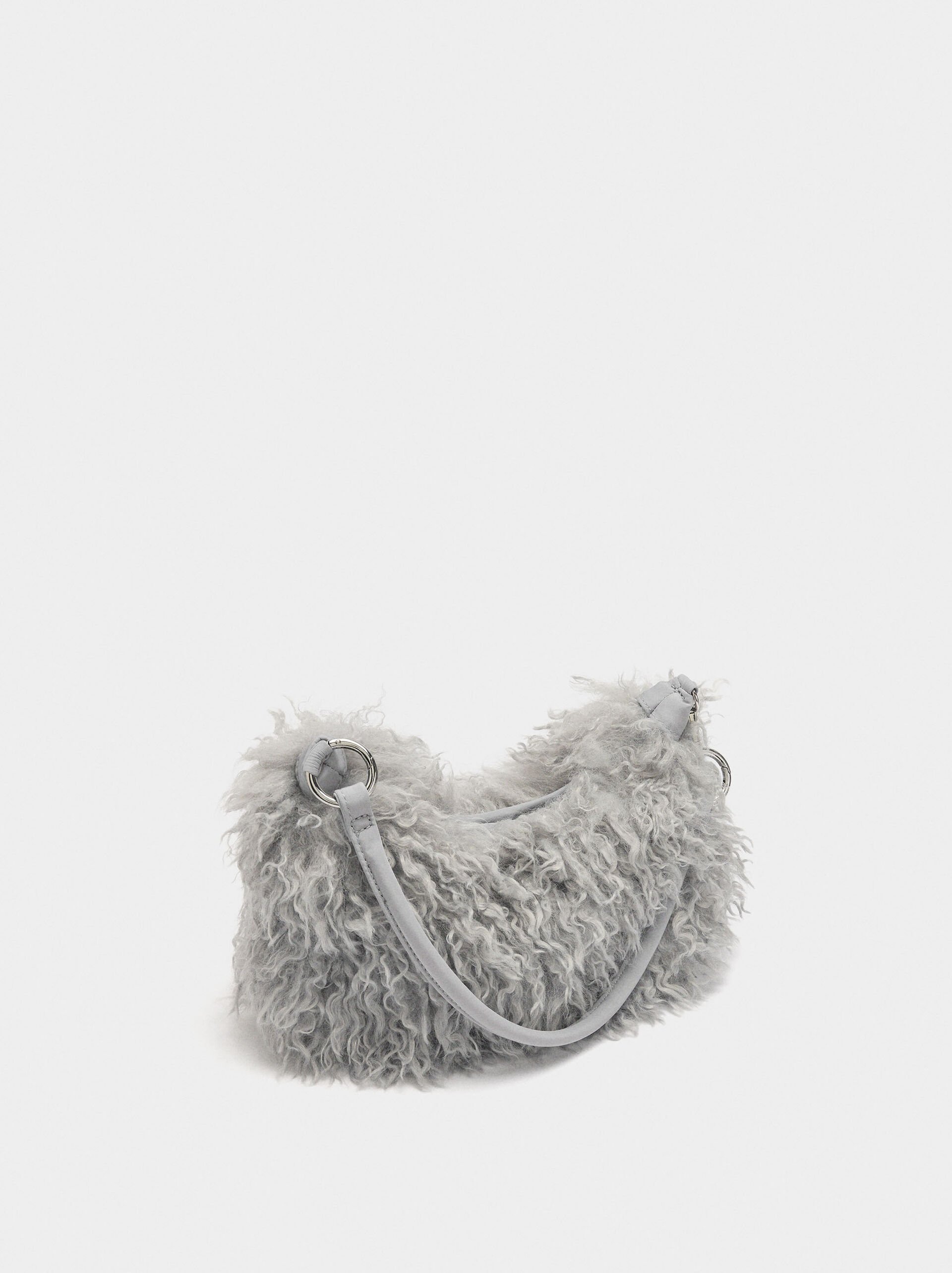 Shoulder bag with fur effect image number 2.0