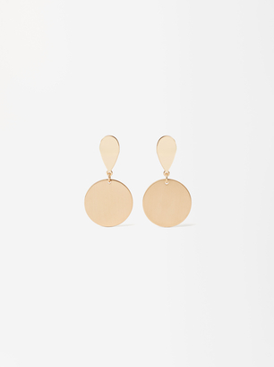 Gold Circle Earrings, Golden, hi-res