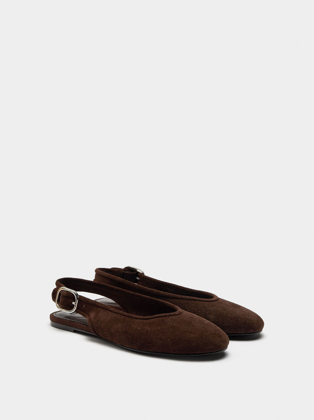 Leather ballet flats with slingback