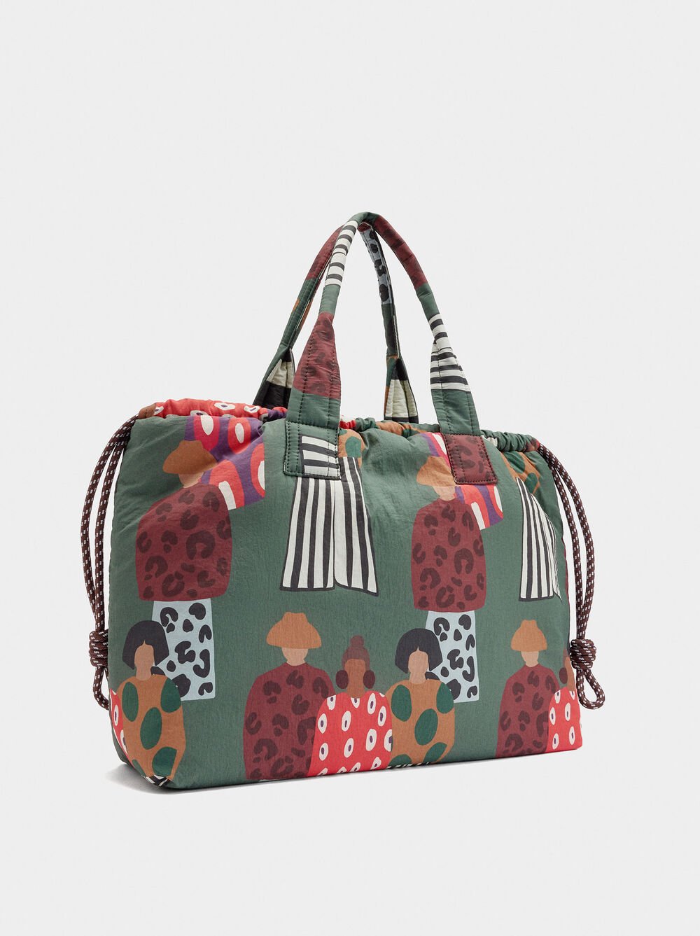 Reversible printed nylon shopper bag