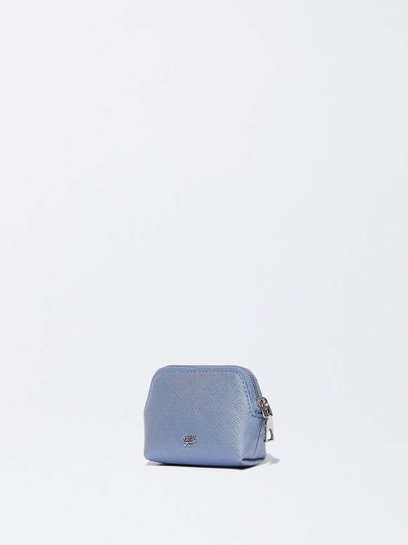 Coin Purse With Zip Fastening, Blue, hi-res