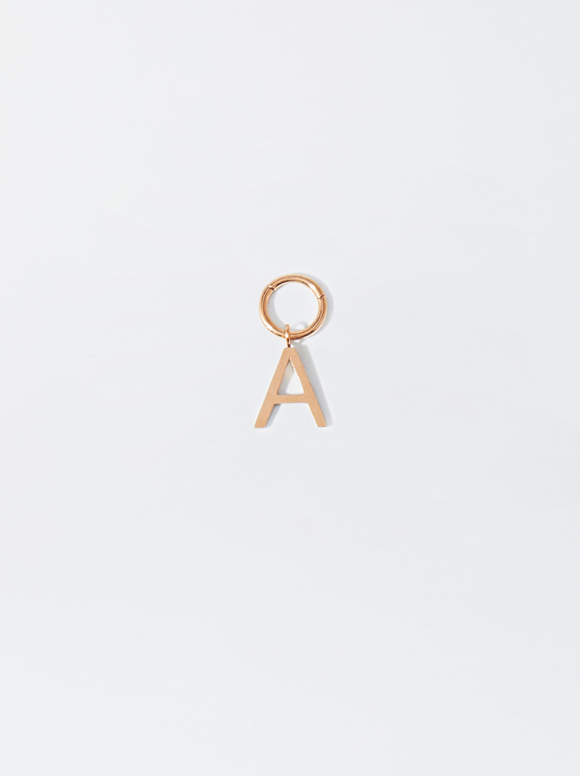 Online Exclusive - Steel Charm With Letter , Rose Gold, hi-res