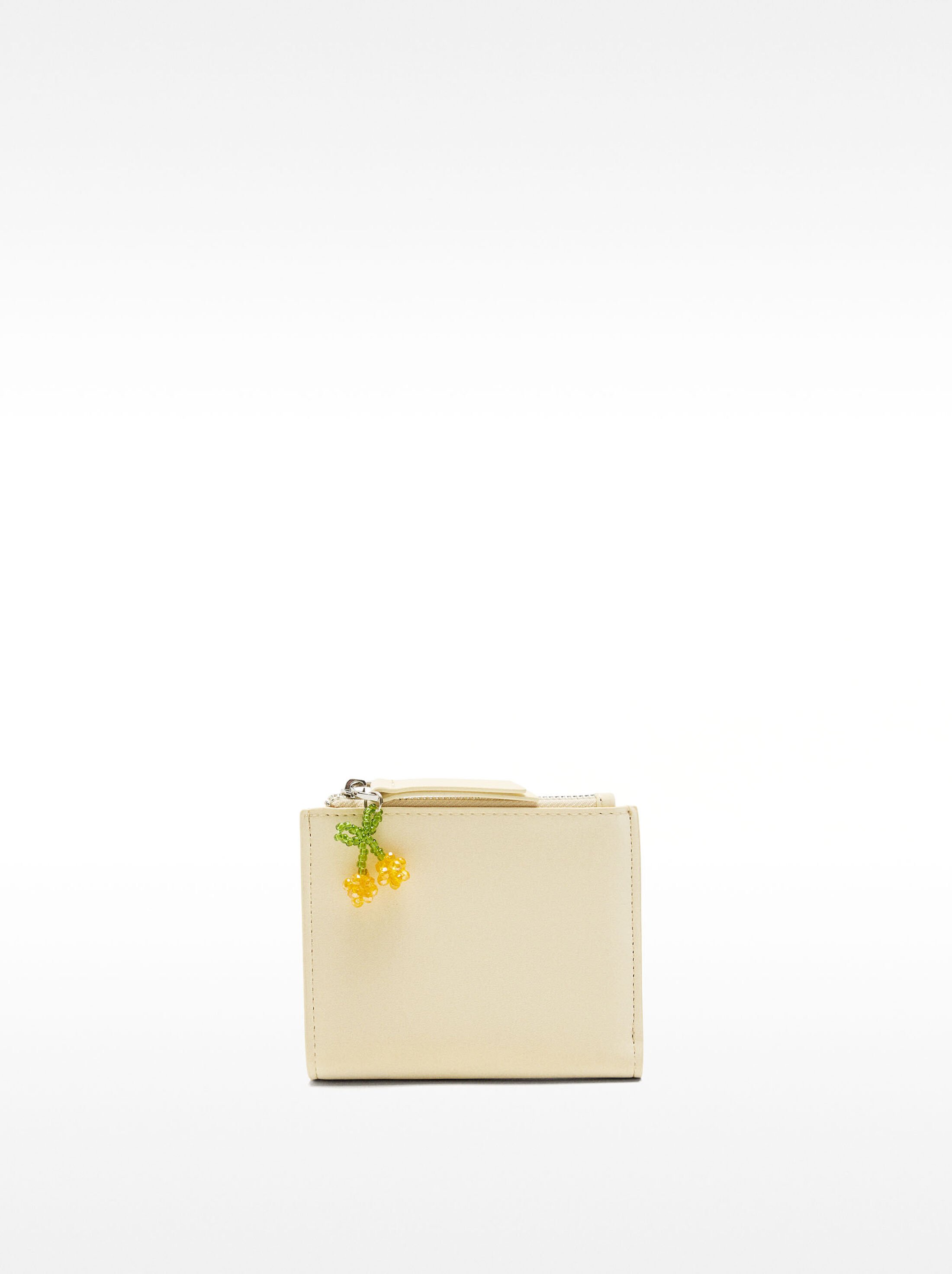 Soft texture wallet with floral charm image number 0.0