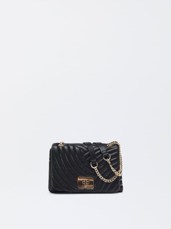Online Exclusive - Quilted Shoulder Bag, Black, hi-res