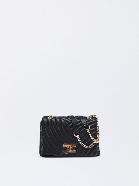 Online Exclusive - Quilted Shoulder Bag, Black, hi-res