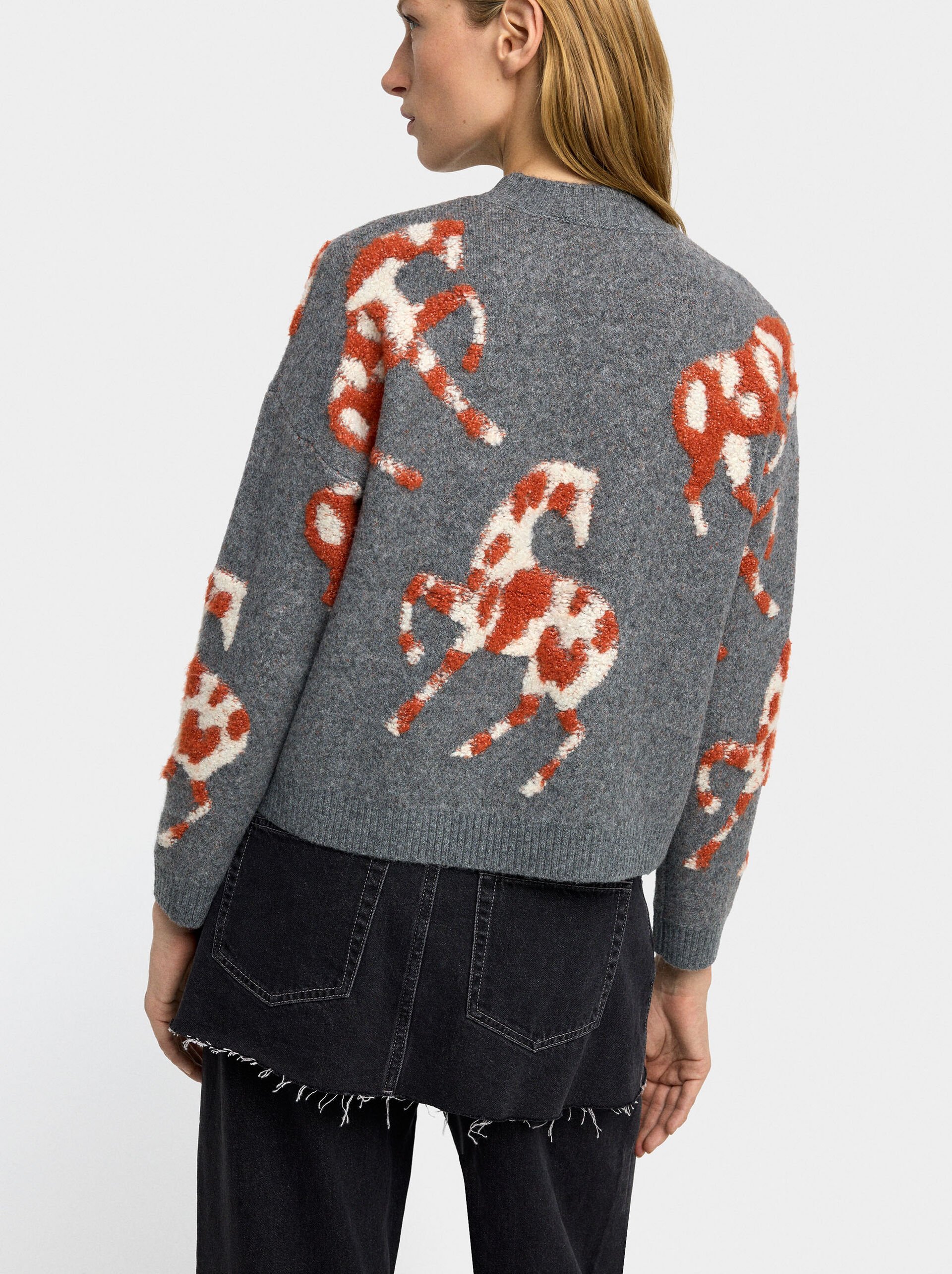 Jacquard knit sweater image number 2.0
