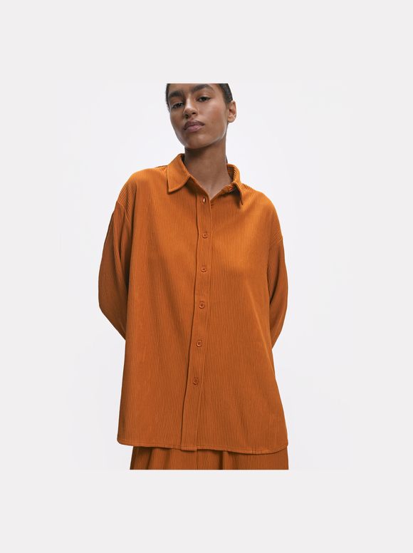 Camisa Fluida , Naranja, hi-res