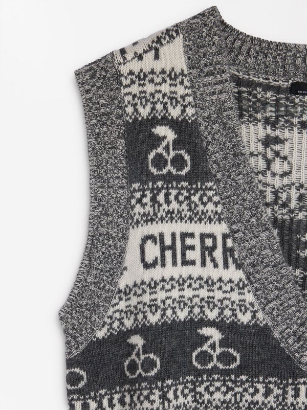 Printed knit vest