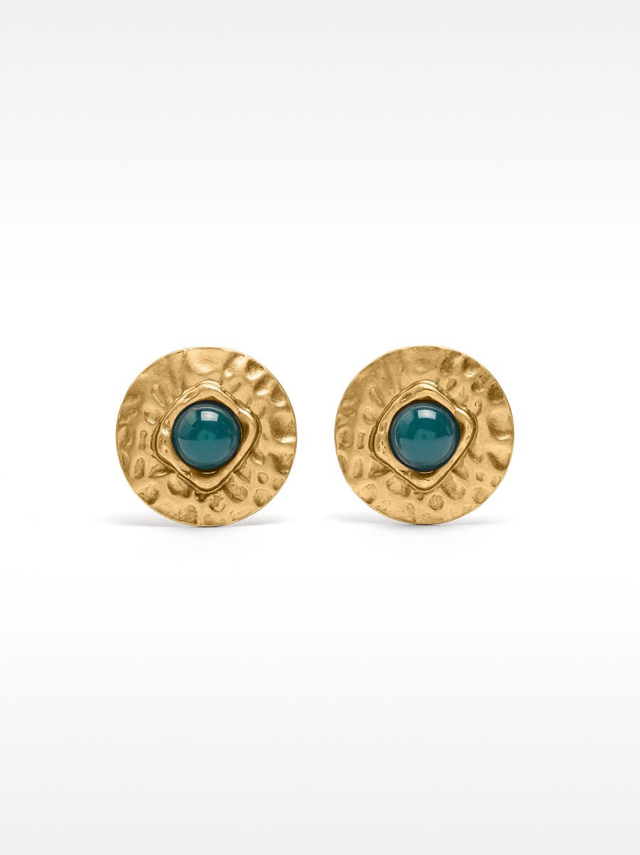 Round earrings with colour detail