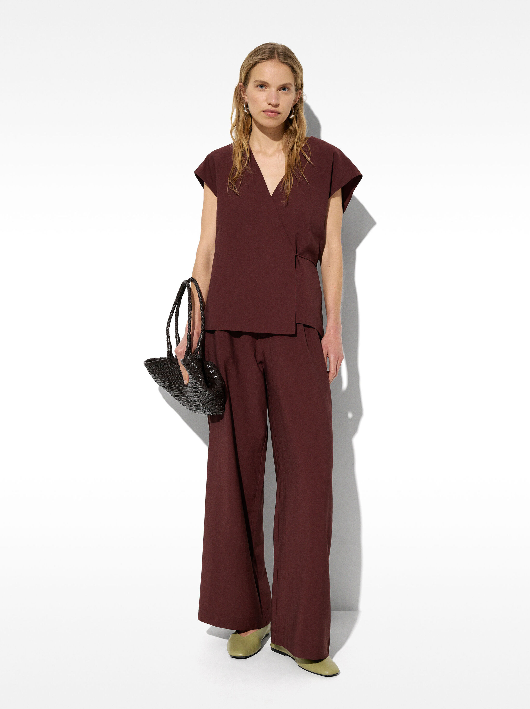 Straight pants with clips image number 0.0