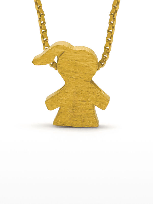 Short necklace with girl charm - 925 sterling silver
