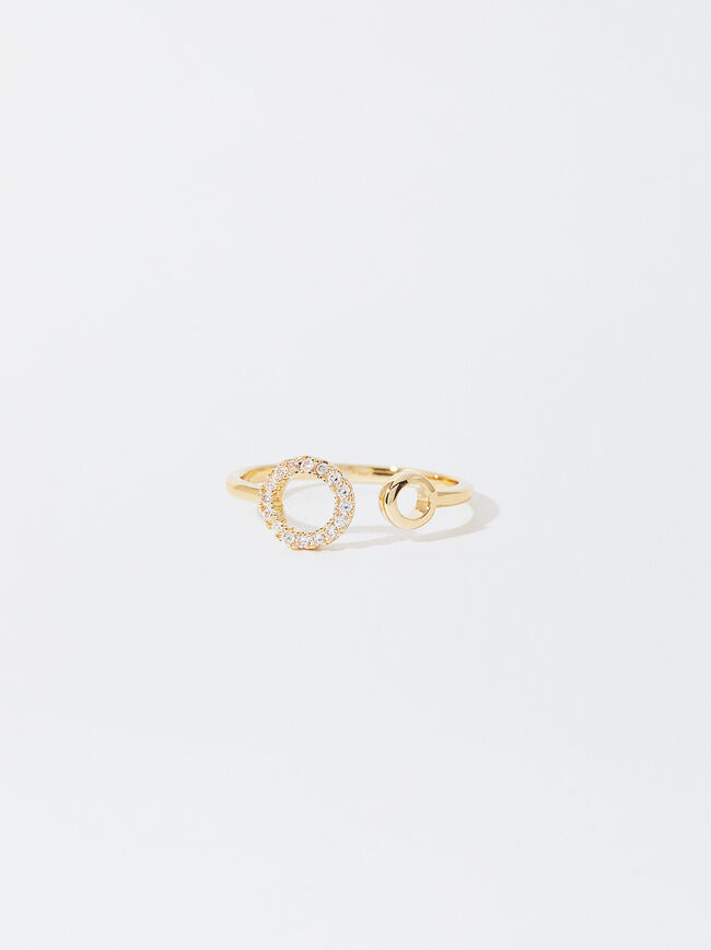 Golden Ring With Zirconia image number 0.0