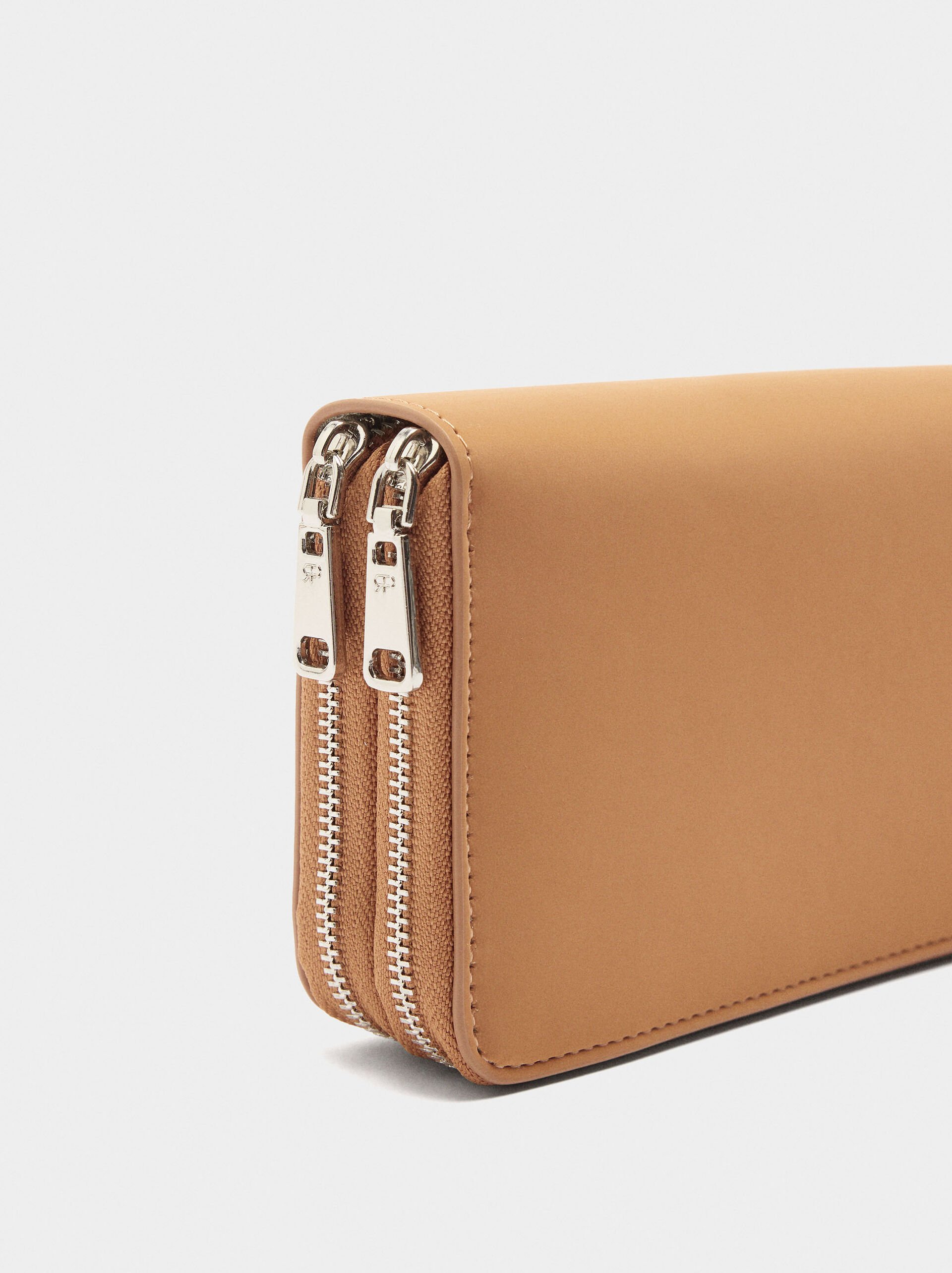Soft texture wallet with zipper image number 1.0
