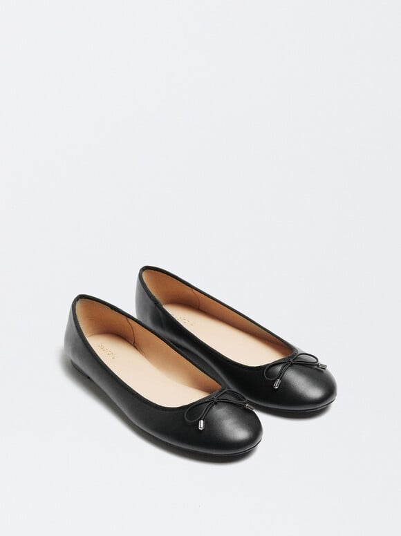 Ballerinas With Bow Detail, Black, hi-res