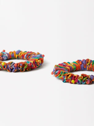 Boucles D'Oreilles Anneaux En Coton Recyclé - Édition Limitée, Multicolore, hi-res