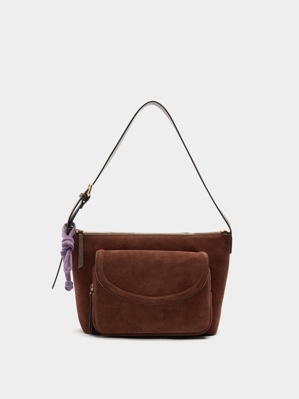 Bolso de hombro con piel