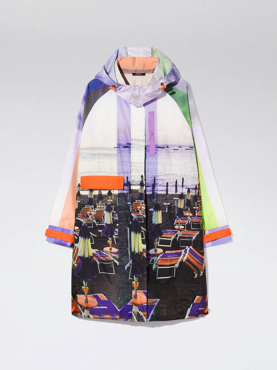 Light Printed Parka With Hood, Multicolor, hi-res