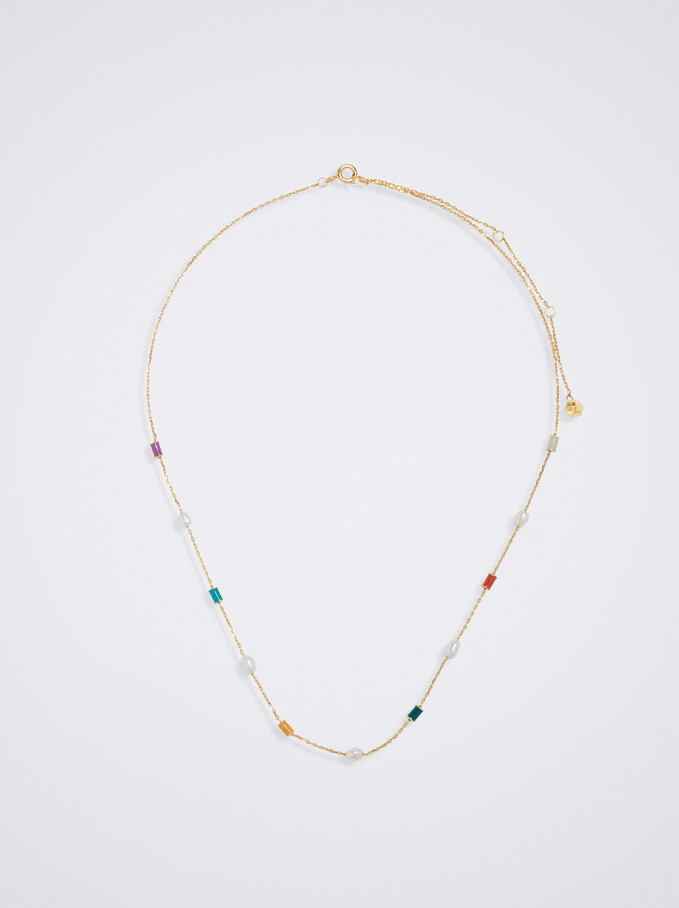 Silver 925 Necklace With Freshwater Pearl, Multicolor, hi-res