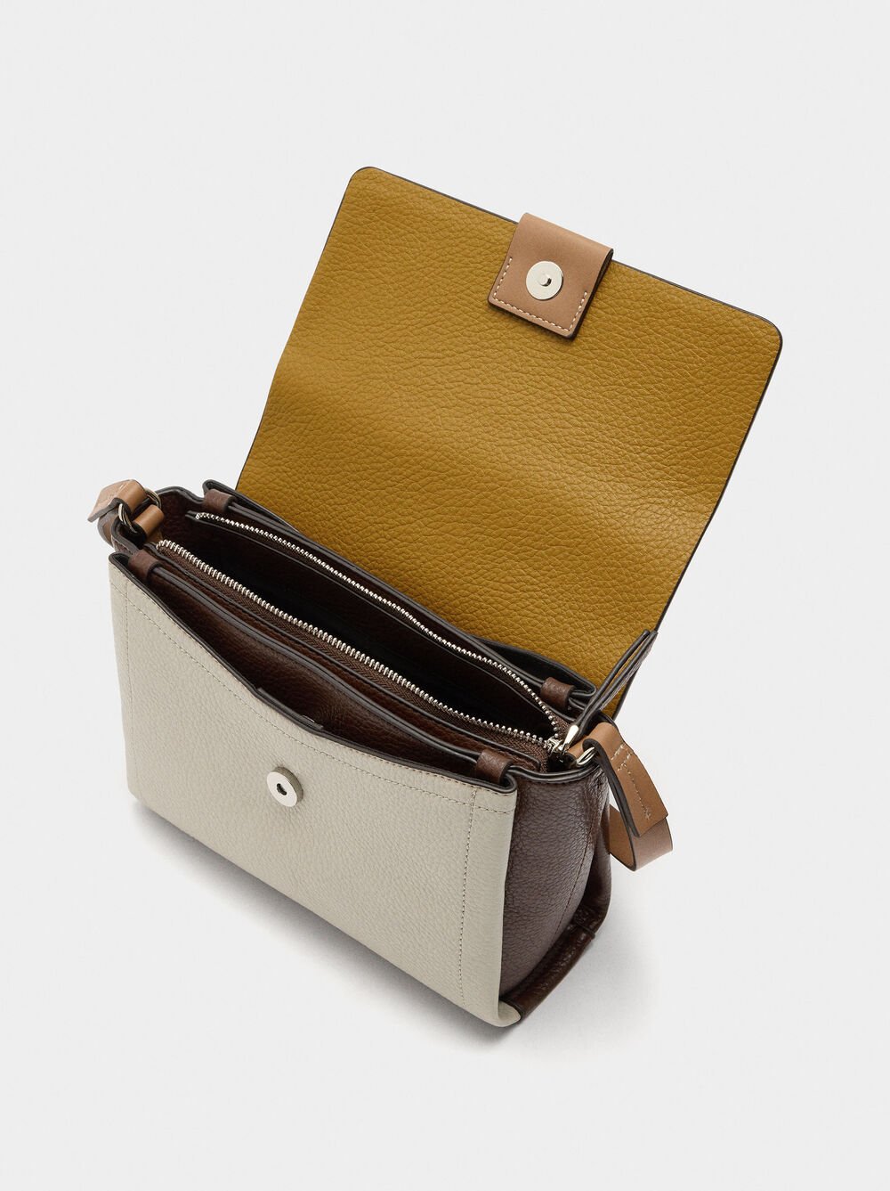 Sac bandoulière avec rabat color block